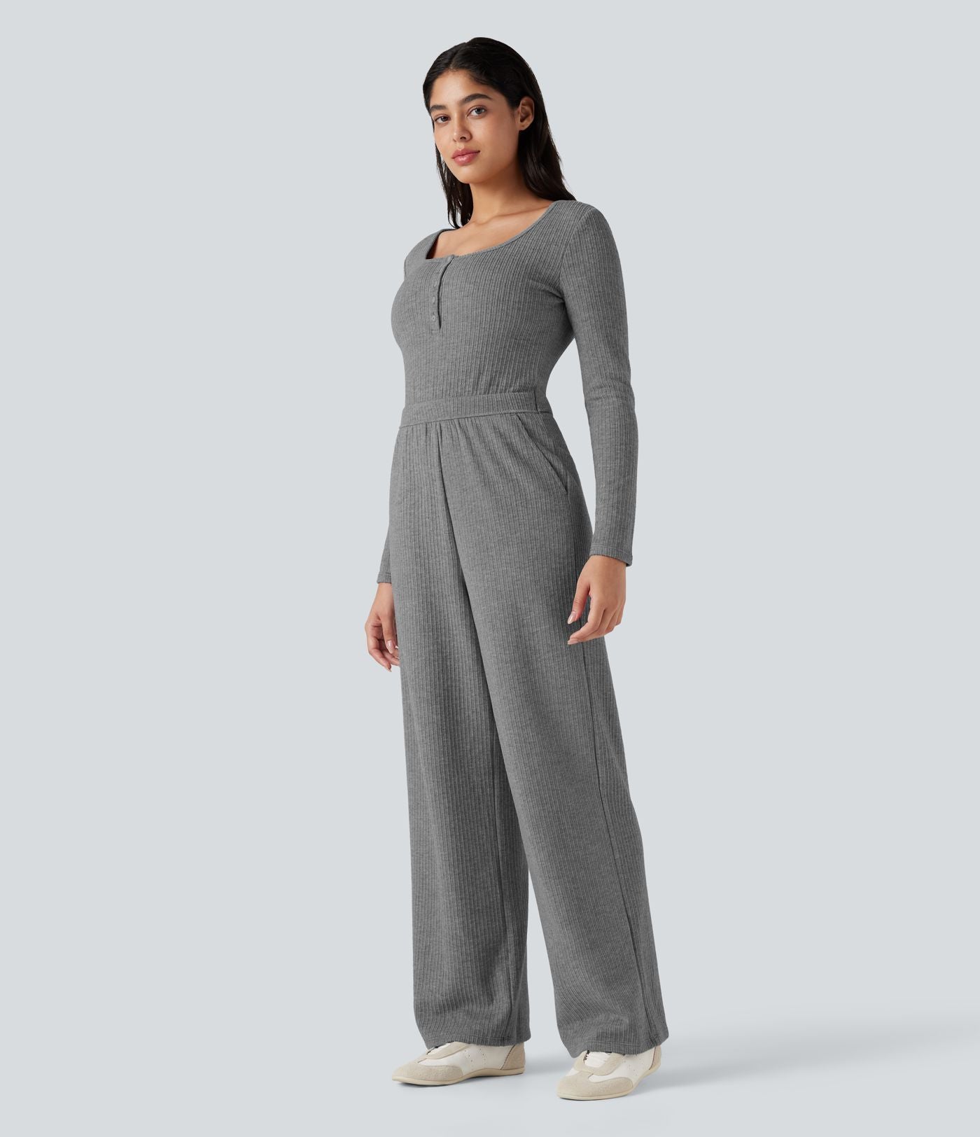 Combinaison côtelée henley manches longues avec poches - Easy Peasy