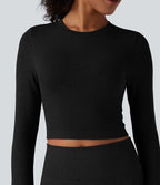 Haut de yoga chaud court col rond manches longues sans coutures OneForm Seamless Flow