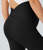Legging de yoga de maternité Softlyzero™ 7/8 ultra taille haute avec poches latérales et dos croisé - Protection UV UPF50+