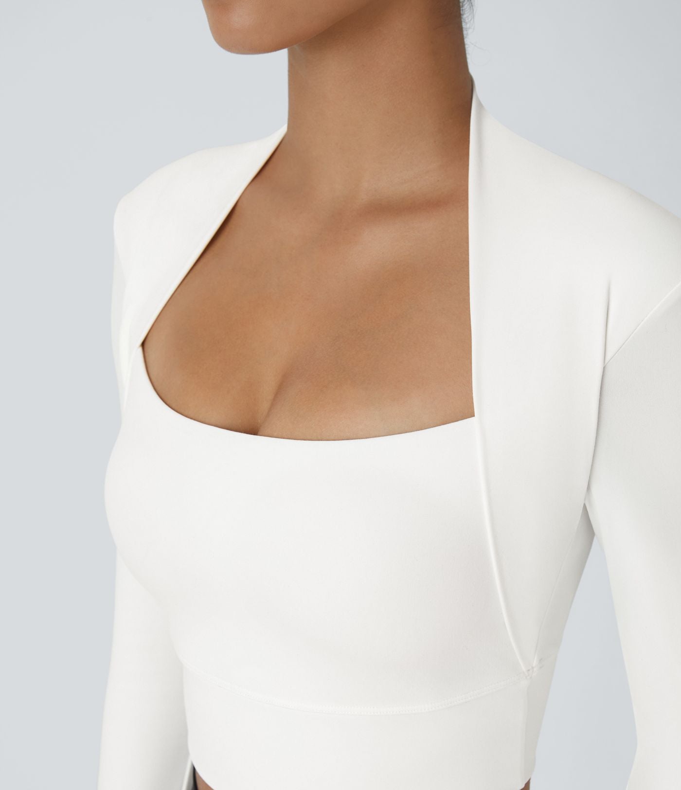 Softlyzero™ Plush Top de Sport Yoga Pull Manches Longues Trou pour Pouce 2 en 1 Court