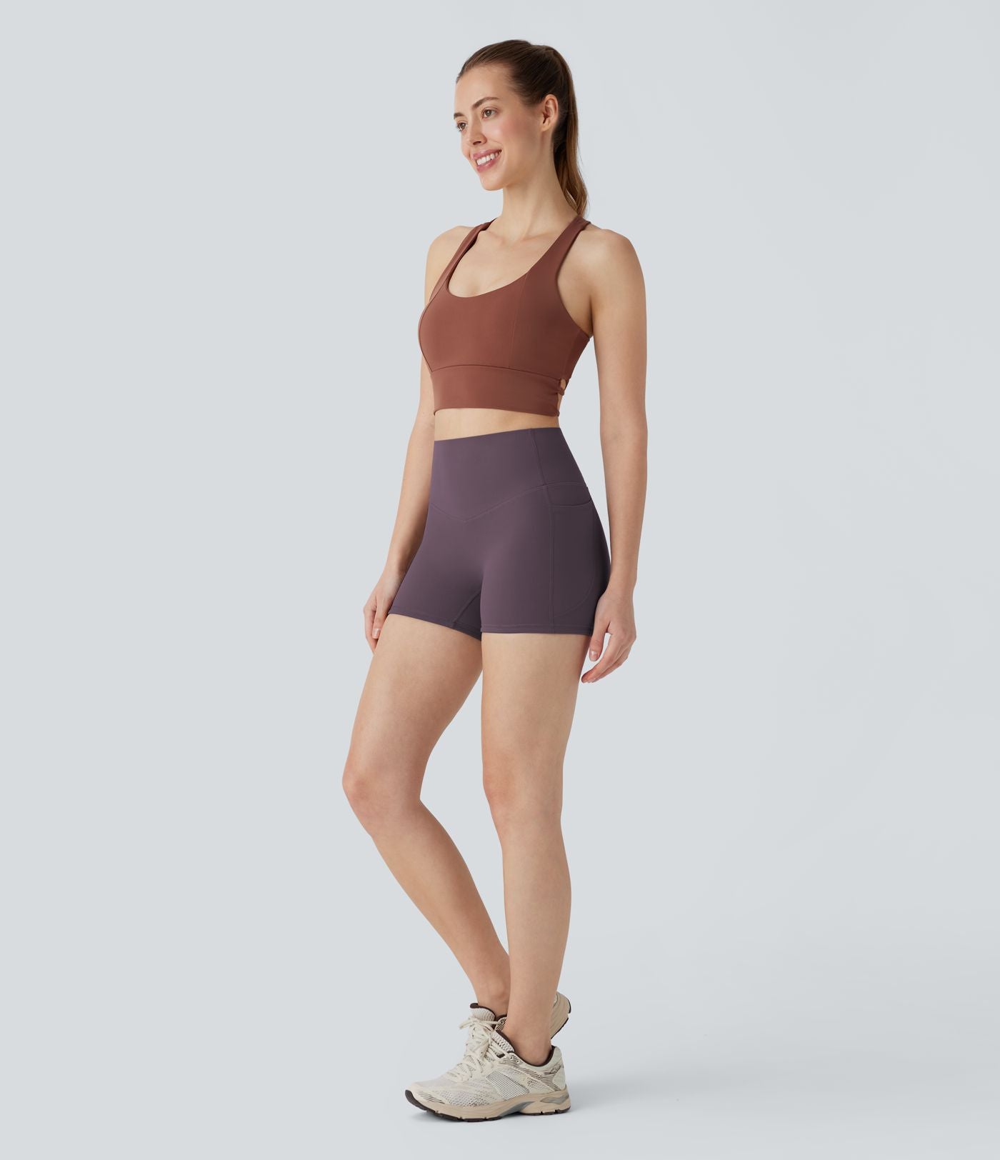 Short cycliste 7,5 cm d'entraînement gainant taille haute avec poches Halara UltraSculpt™