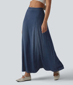 Halara Flex™ Jupe longue fluide casual taille mi-haute en lyocell drapé, bas sirène