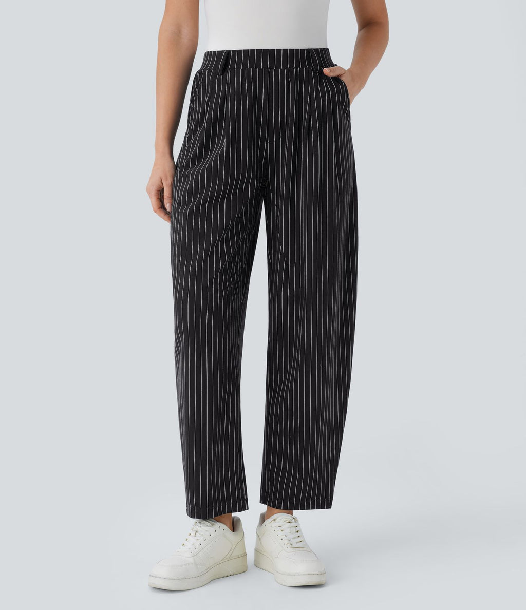 Pantalon Halara Flex™ tailleur à rayures et taille mi-haute avec poches latérales effet frais InstantCool
