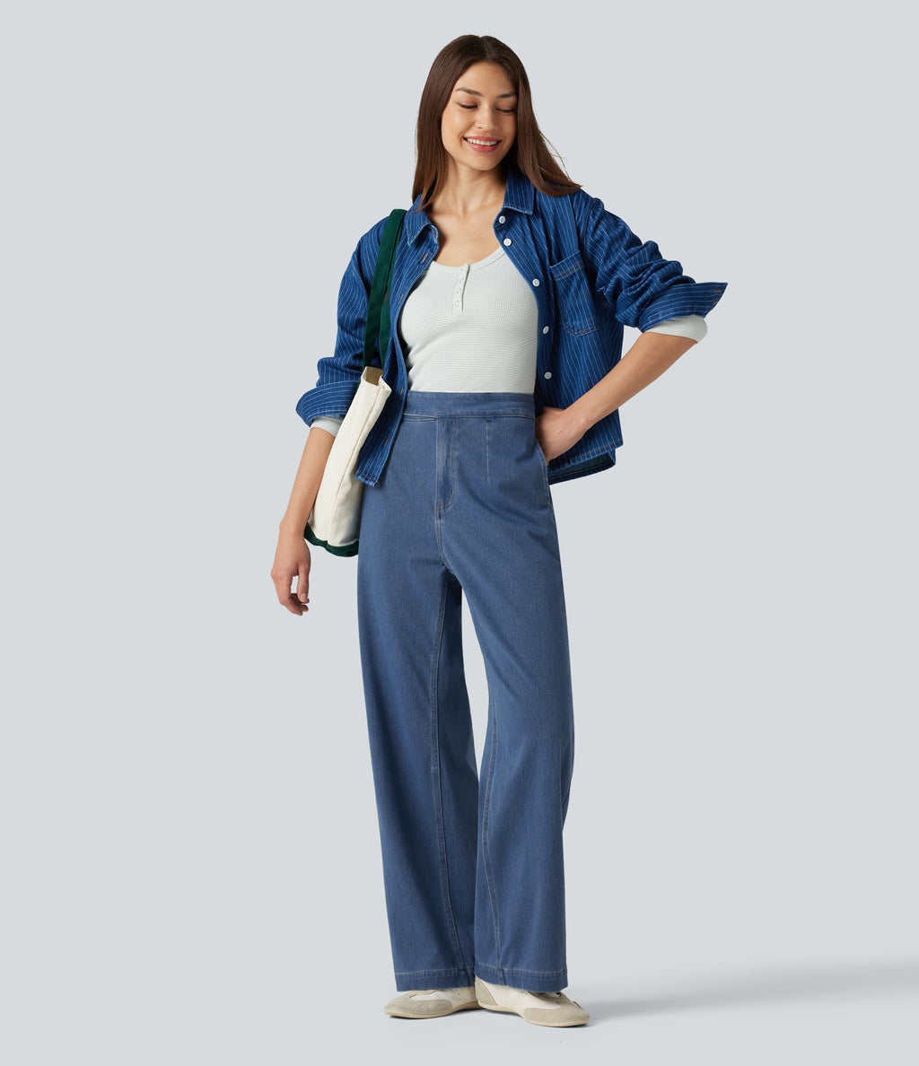 Halara Flex™ Jean droit casual taille haute avec poches