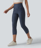 Halara Flex™ Jeggings capri décontracté à rayures fendues taille haute ventre plat avec poches