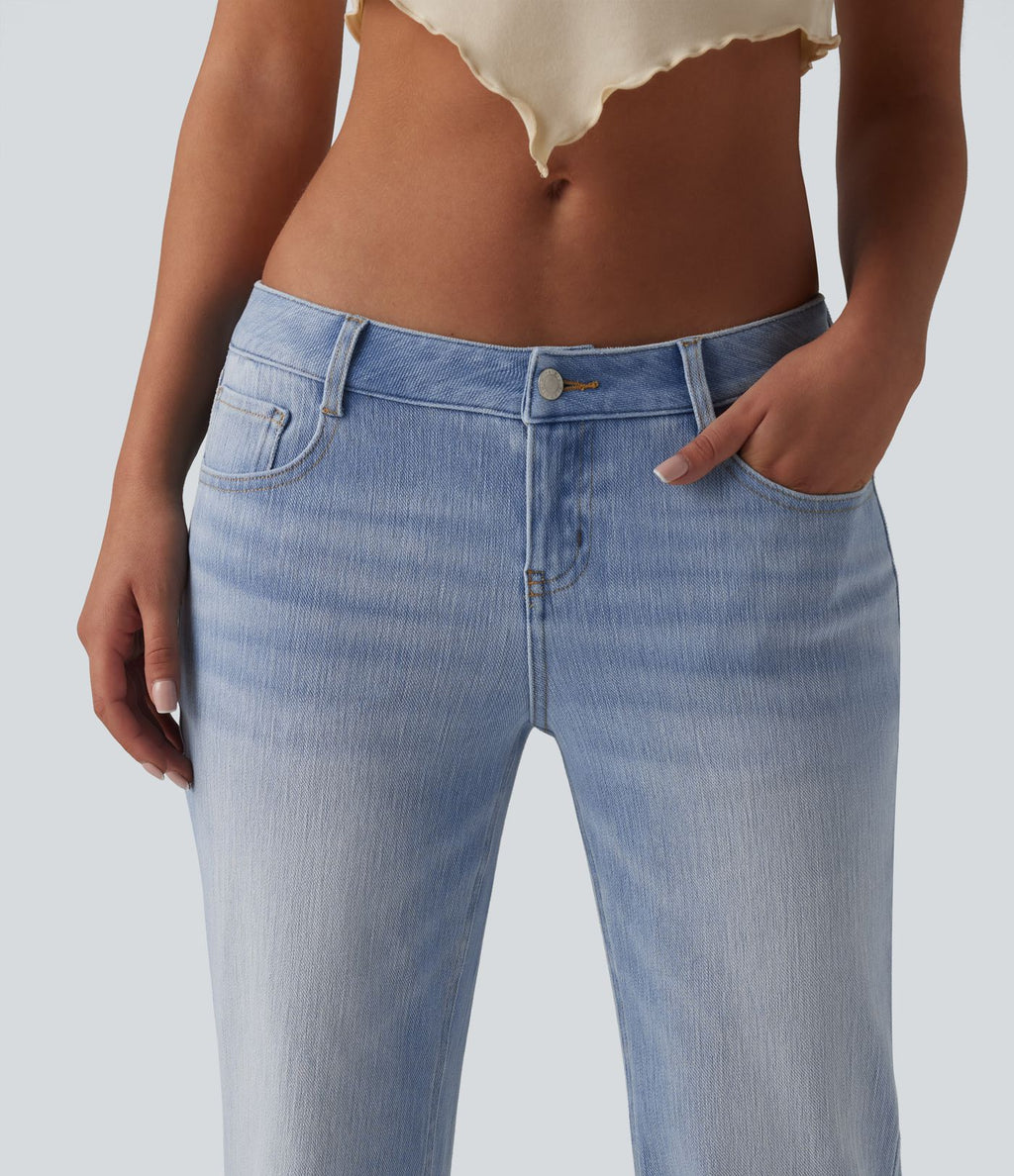 Halara Flex™ Jean droit casual taille basse avec poches