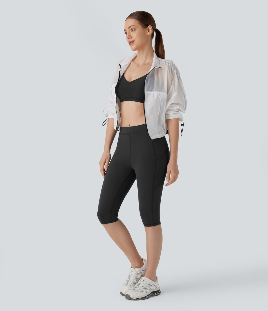 Legging corsaire de randonnée à taille haute et poches latérales UltraSculpt™ Halara
