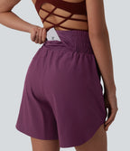 Breezeful™ Short running 2-en-1 séchage rapide taille haute à ourlet arrondi 17,5 cm avec poches
