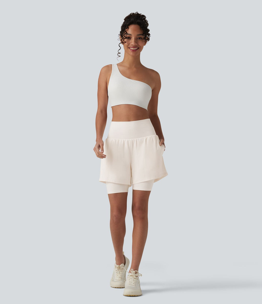 Short de yoga SoftlyZero™ Airy 2-en-1 taille ultra-haute effet frais InstantCool 17,5 cm avec poches