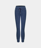 Halara Flex™ Jean Casual Taille Haute avec Cordon de Serrage et Poches Latérales en Tricot Extensible Lavé