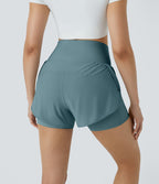 Breezeful™ Short 8,8cm Yoga Séchage Rapide 2 en 1 Taille Super Haute Ourlet Courbé Poches Latérales