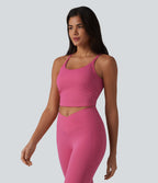 Brassière de yoga courte col U avec découpes et brassière intégrée