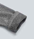 Veste de randonnée tricotée en molleton à capuche manches longues avec poches