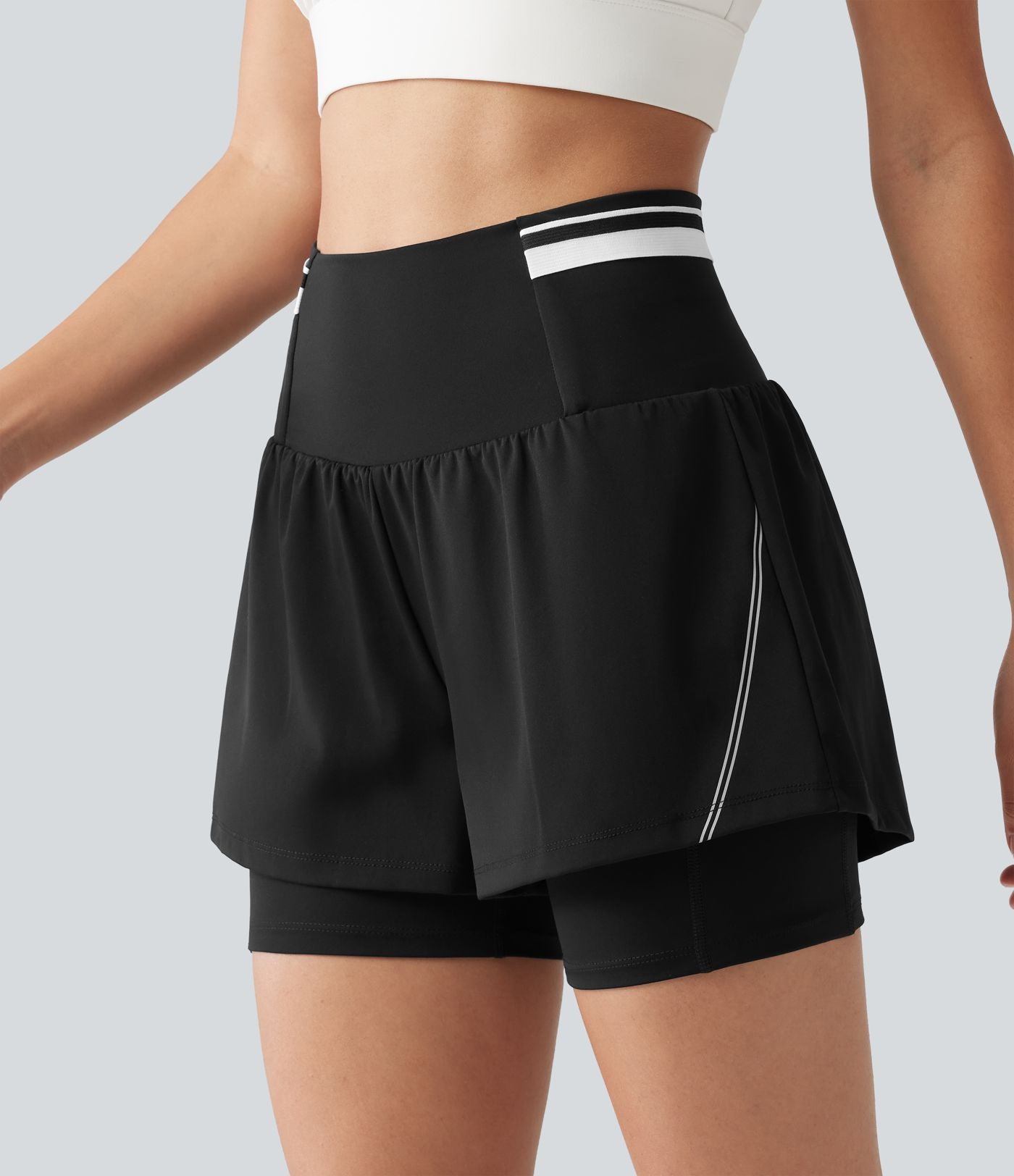 Short d’entraînement 2-en-1 SoftlyZero™ Airy réfléchissant taille très haute gainant effet frais 12,5 cm avec poches