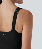 Robe active de yoga 2-en-1 Softlyzero™ Plush avec bretelles ajustables, armatures push-up, dos nu et poches-Easy Peasy