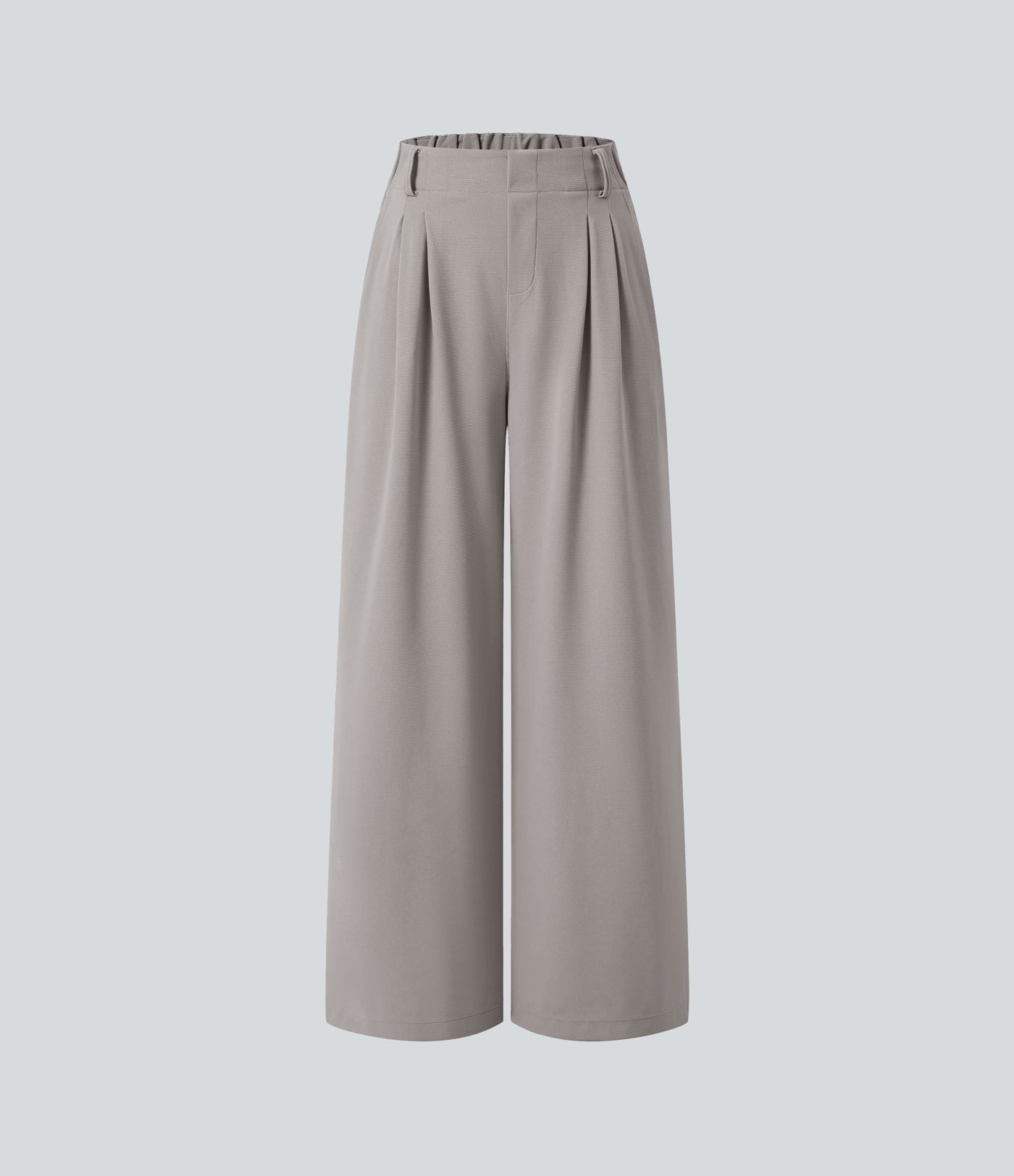 Pantalon Tailleur Large Fluide Halara Flex™ Gaufré Taille Haute Poches Latérales