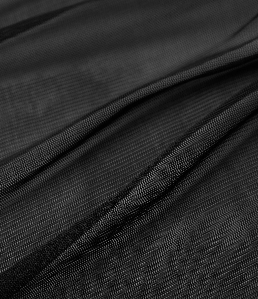 Jupe-short tennis mini fluide taille haute croisée en mesh à volants, avec poches