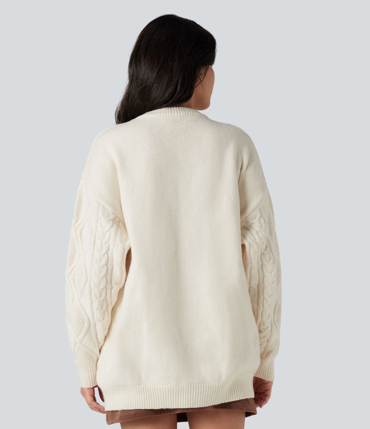 Pull col rond manches longues