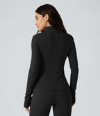 Veste d'entraînement polaire manches longues avec trous pouces et poches
