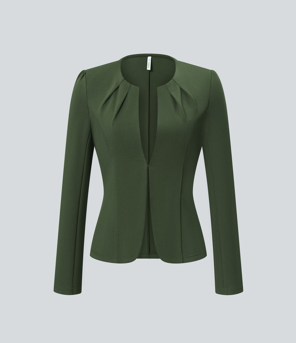 Blazer de travail col rond à agrafes