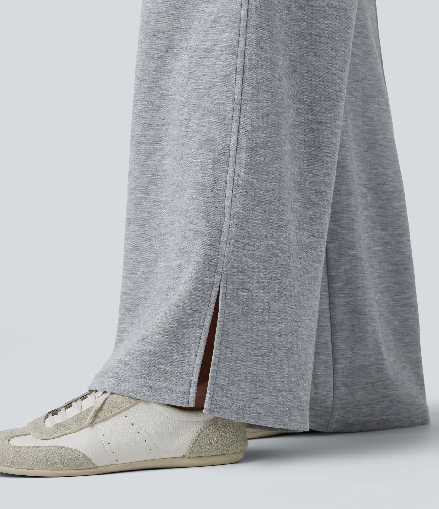Jogging taille haute coupe droite décontracté avec poches