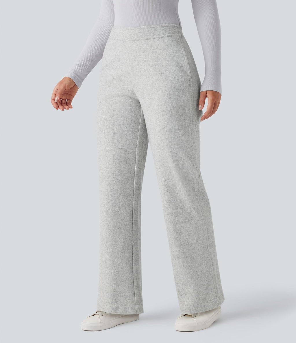 Pantalon tailleur coupe droite taille moyenne avec poches