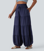 Pantalon bouffant Breezeful™ coupe ballon froncé noué séchage rapide taille haute avec poches