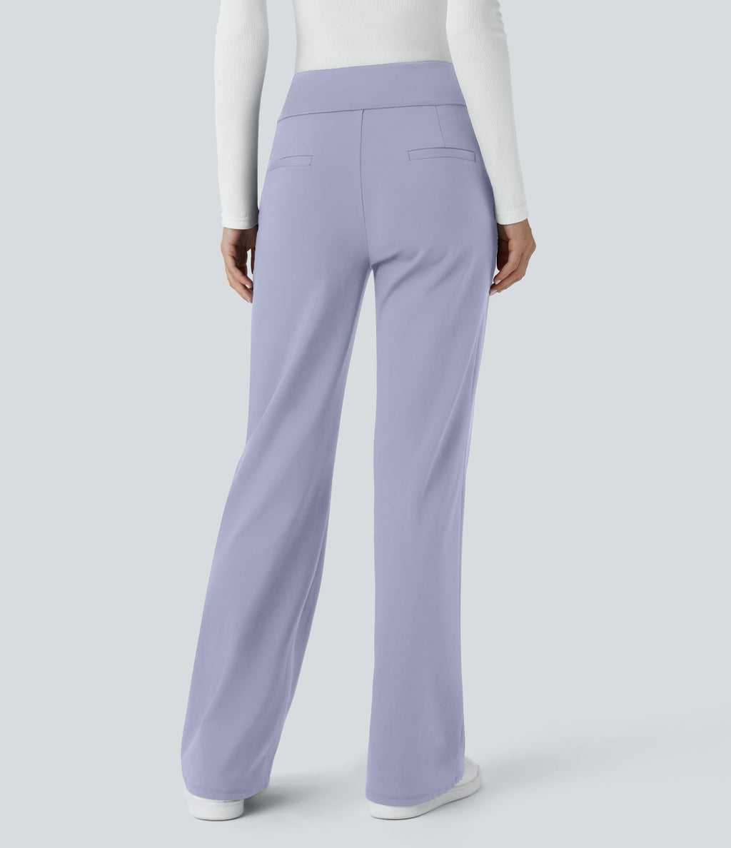 Pantalon tailleur évasé taille mi-haute Halara Flex™ DayStretch avec zip latéral et poches