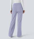 Pantalon tailleur évasé taille mi-haute Halara Flex™ DayStretch avec zip latéral et poches