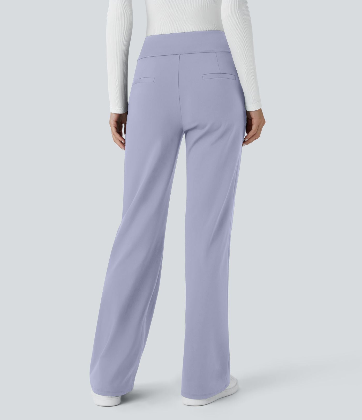 Pantalon tailleur évasé taille mi-haute Halara Flex™ DayStretch avec zip latéral et poches