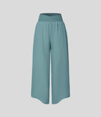Breezeful™ Pantalon Fluide Vacances Séchage Rapide Taille Haute Croisée Poches Latérales Plissées Fente