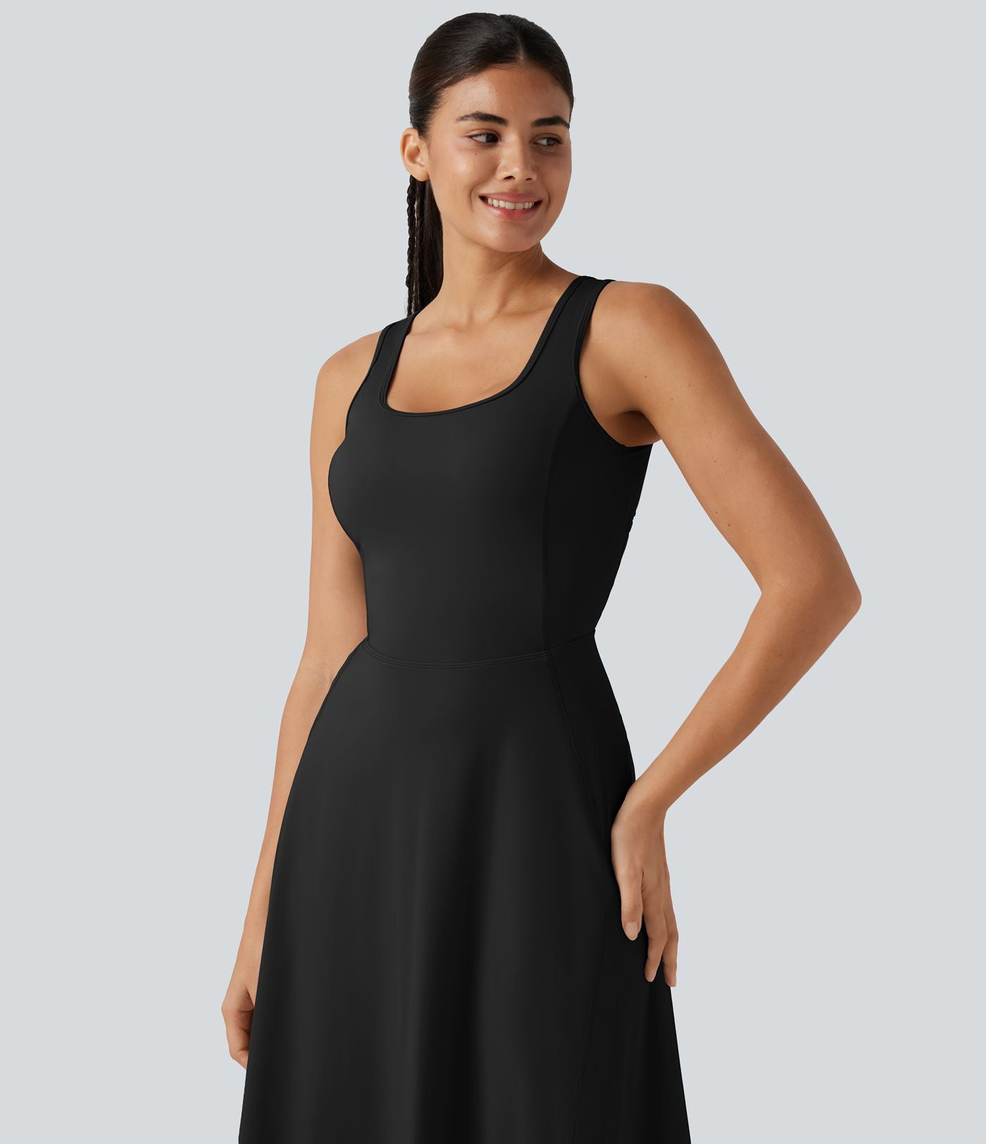 Robe de danse midi SoftlyZero™ Airy 2-en-1, col carré, brassière intégrée, à effet frais InstantCool, avec poches, accès facile Easy Peasy