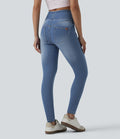 Jean skinny 7/8 casual taille haute Halara Flex™ avec poches
