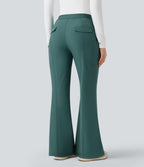 Pantalon de randonnée bootcut déperlant résistant à l'abrasion taille basse avec poches