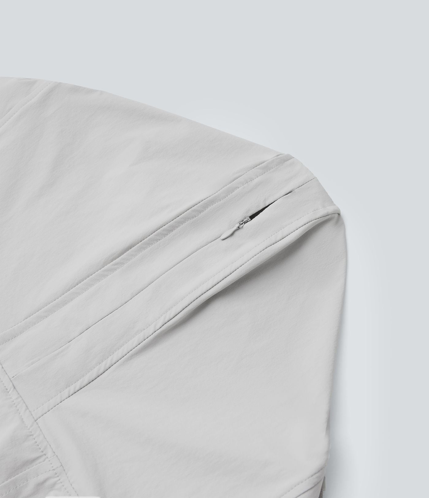 Veste de randonnée à capuche, manches longues, passants pouces et zip avec poches - UPF40+