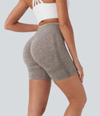 Short cycliste yoga 12,5 cm effet push-up taille haute froncé sans couture OneForm Seamless Flow