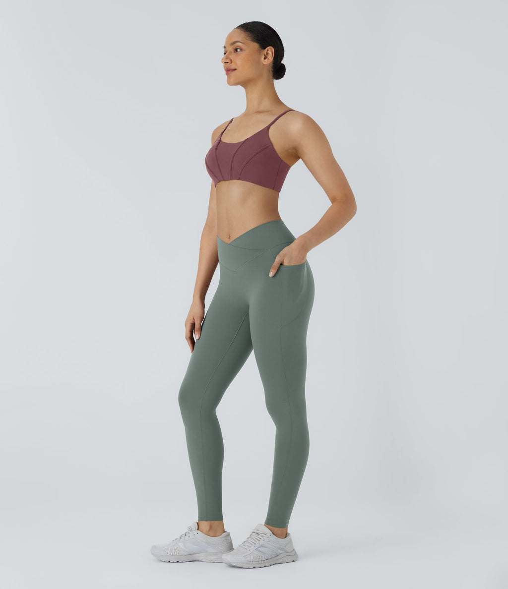 Patitoff™ 2.0 Legging Yoga Résistant Poils d'Animaux Taille Haute Croisée Poches Latérales