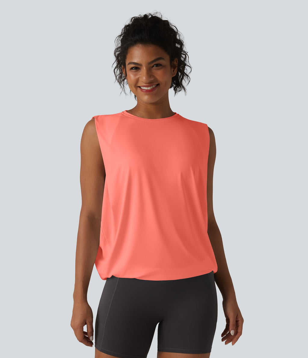 Débardeur de yoga col rond croisé effet frais InstantCool, protection solaire UPF50+
