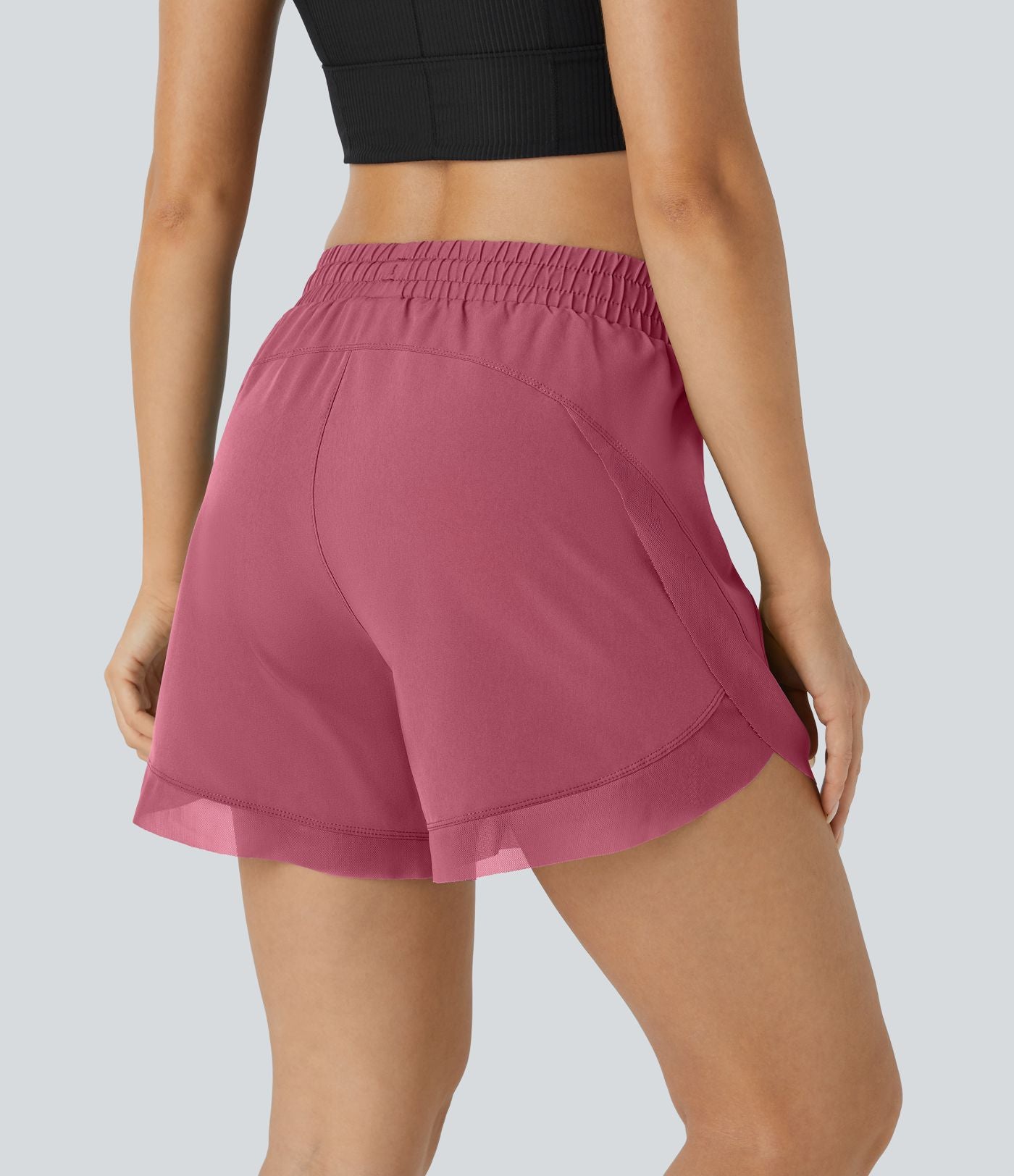 Short 12,5cm Running Fluide 2 en Taille Mi-Haut Cordon de Serrage Mesh Contrastant