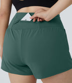 Short 8,8cm Sport Grande Taille 2 en 1 avec Poches Arrière et Poches Latérales Cachées