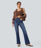 Jean ajusté évasé Halara Flex™ taille haute avec poches
