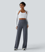 Pantalon de yoga jambes droites taille haute gainant Halara UltraSculpt™ avec poches