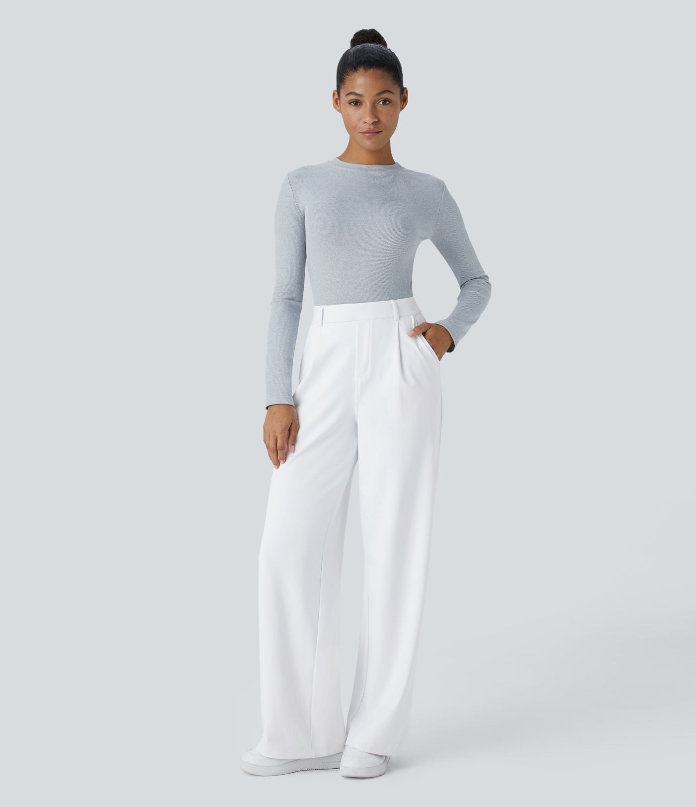 Pantalon tailleur Halara Flex™ DayStretch coupe droite taille haute avec poches