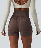 Short de yoga SoftlyZero™ Airy taille haute froncé effet frais InstantCool 7,5 cm avec poches