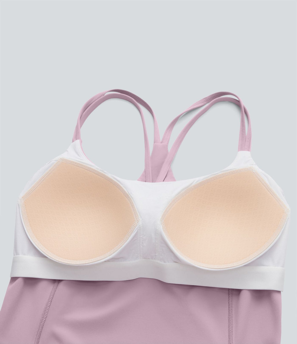 Top bretelles yoga Halara UltraSculpt™ Cool séchage rapide, dos nu avec bonnets moulés - UPF50+