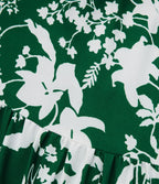 Robe longue resort décolleté cœur sans manches imprimé floral avec laçage