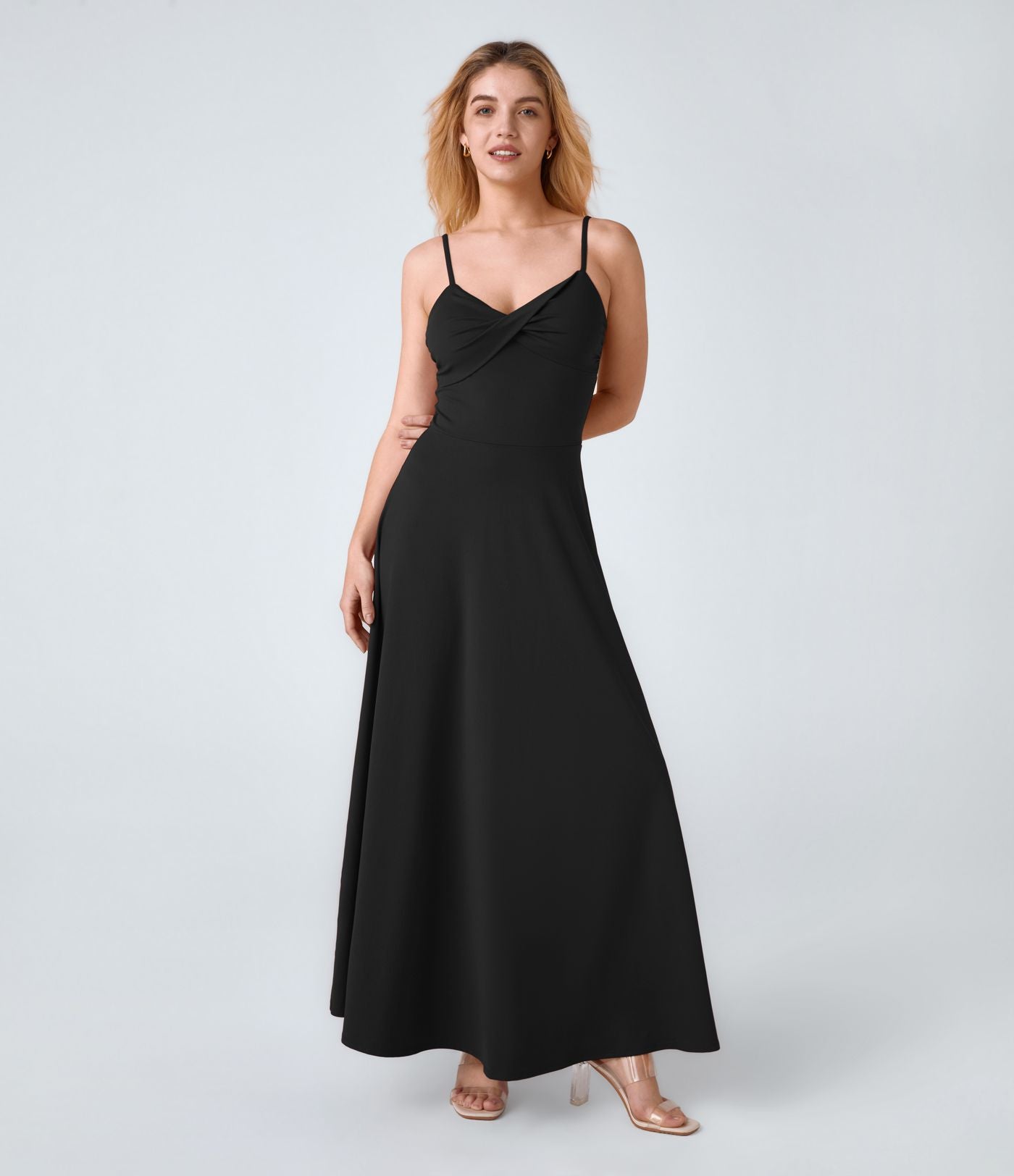 Robe de Vacances Fluide Bretelles Réglables Dos en U Torsadé Évas