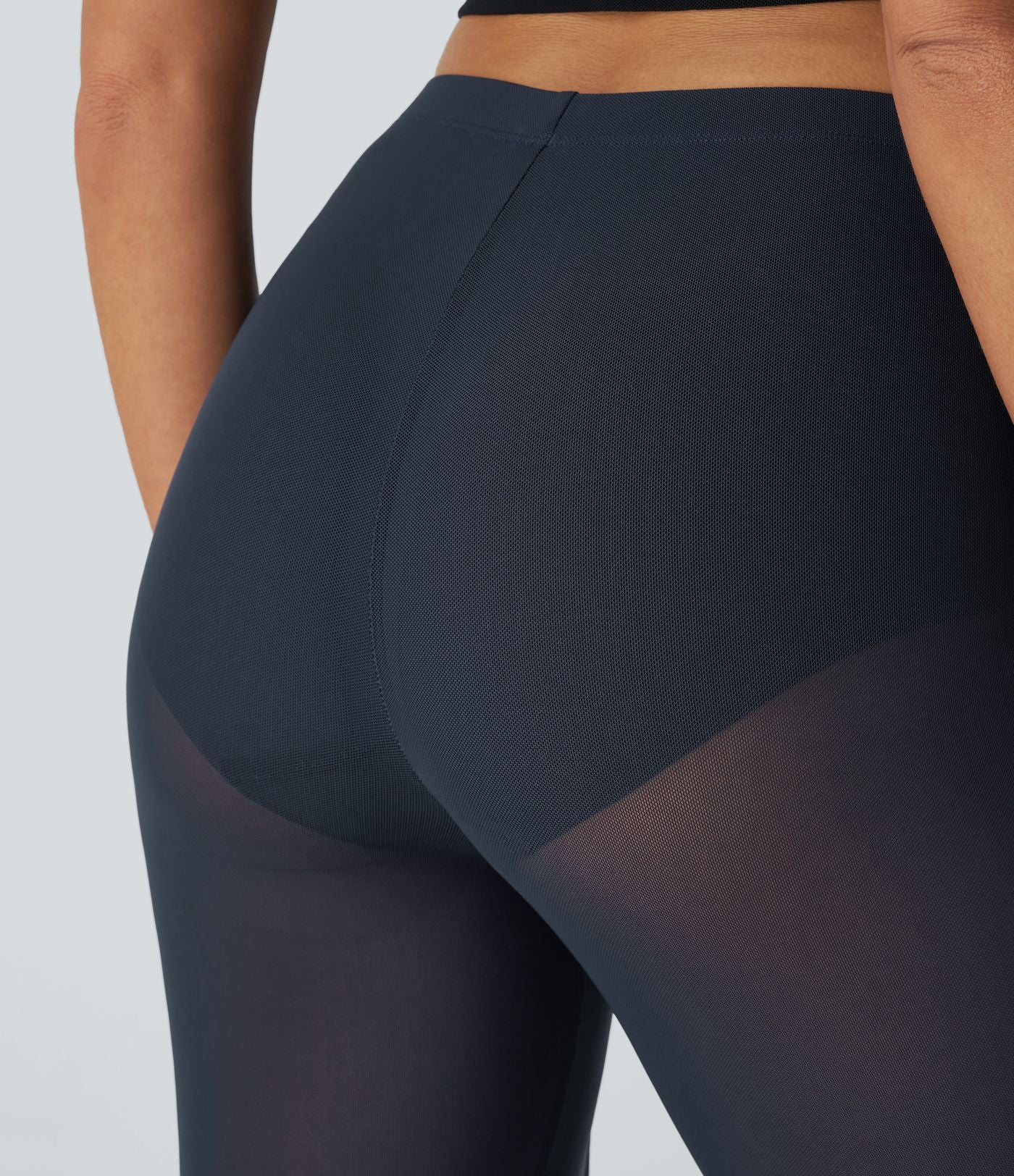 Pantalon Casual Évasé en Maille Taille Haute Fente Haute 2 en 1