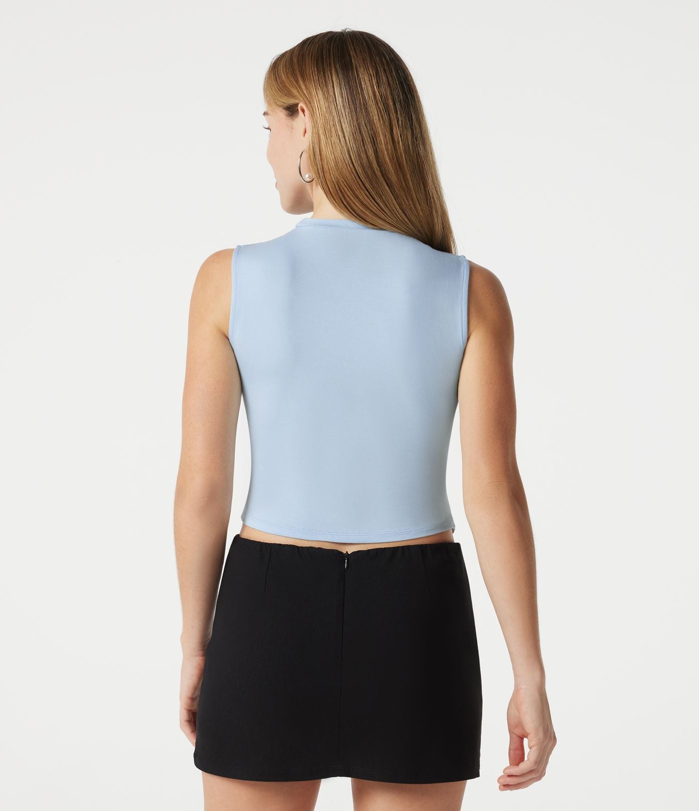 Débardeur casual col rond à ourlet asymétrique
