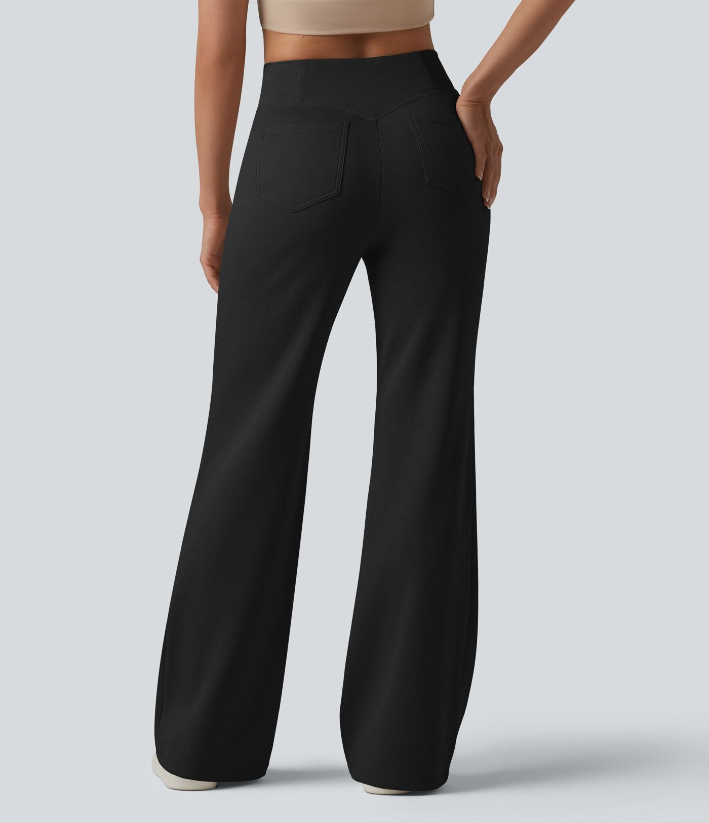 Pantalon évasé SpacerTek™ taille haute croisée avec poches